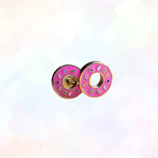 Pink Sprinkle Donut Stud Earrings – Hypoallergenic Earrings for Sensitive Ears