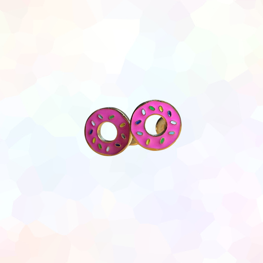 Pink Sprinkle Donut Stud Earrings – Hypoallergenic Earrings for Sensitive Ears